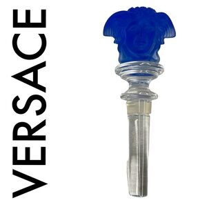 VERSACE BLUE MEDUSA HEAD CRYSTAL BOTTLE STOPPER ROSENTHAL WITH BOX